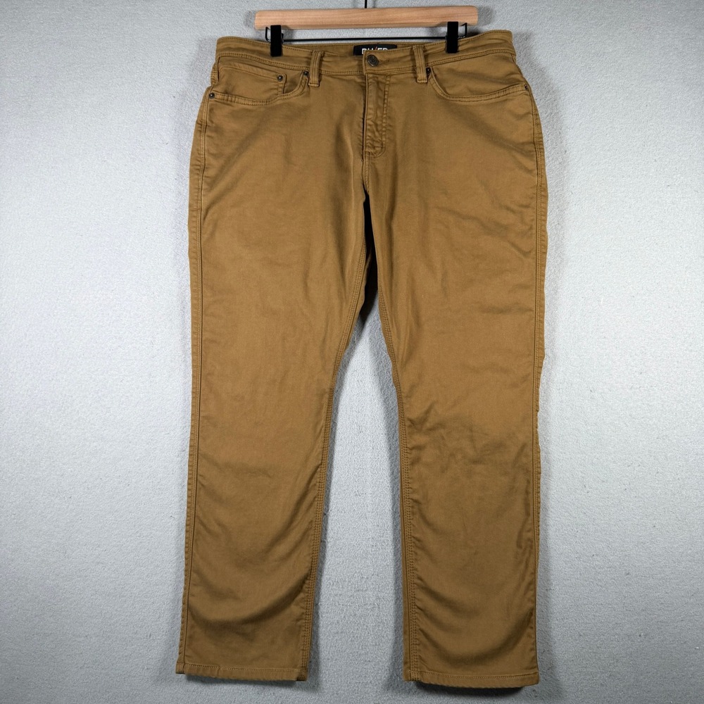 DU/ER N2X Relaxed Taper Performance Denim Pants Mens 36x27 Brown Stretch Tencel